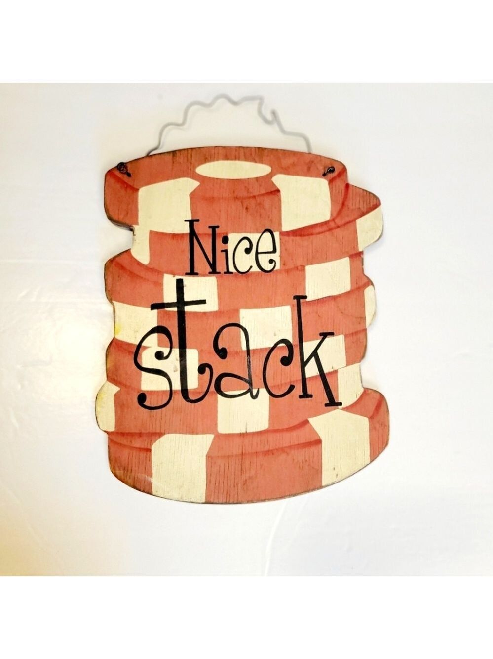 Rustic Red and Cream Pancake Wall Decor